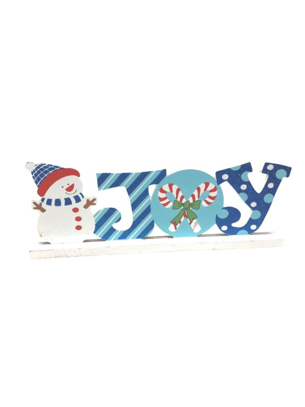 "JOY" WOODEN CHRISTMAS TABLETOP CENTERPIECE DECORE 12"X4"